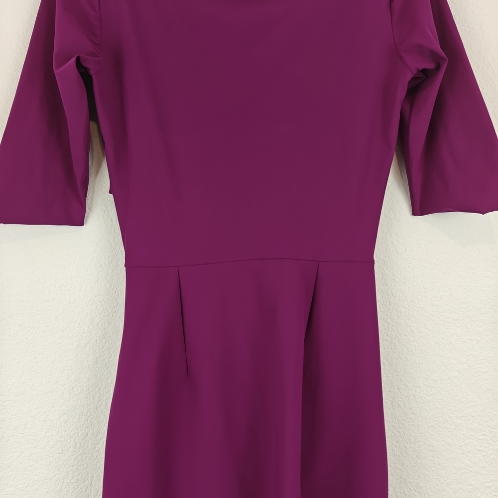 Chiara Boni La Petite Robe Magenta Ruched Sheath Dress 6 Luxury Stretch Cocktail - Picture 14 of 16